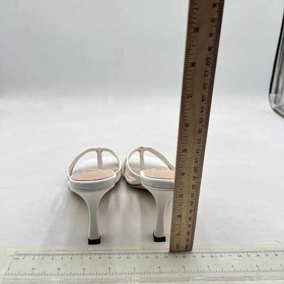 YDN White Square Open Toe Sandal Slides High Heel Slip on Flip Flops Slippers - Picture 5 of 8